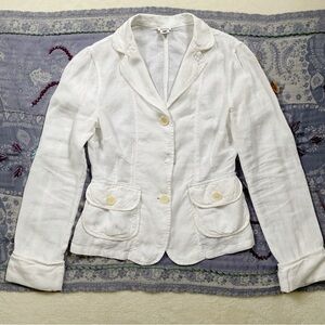 White Linen Blazer 100% Linen Jacket Women S Lightweight Summer Blazer
